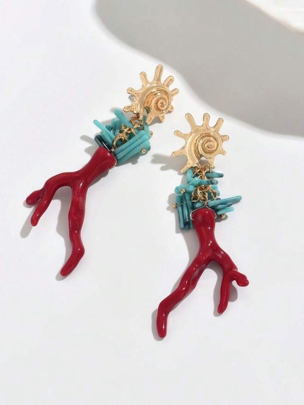Red Coral earrings #2795 - Picture 2 of 4